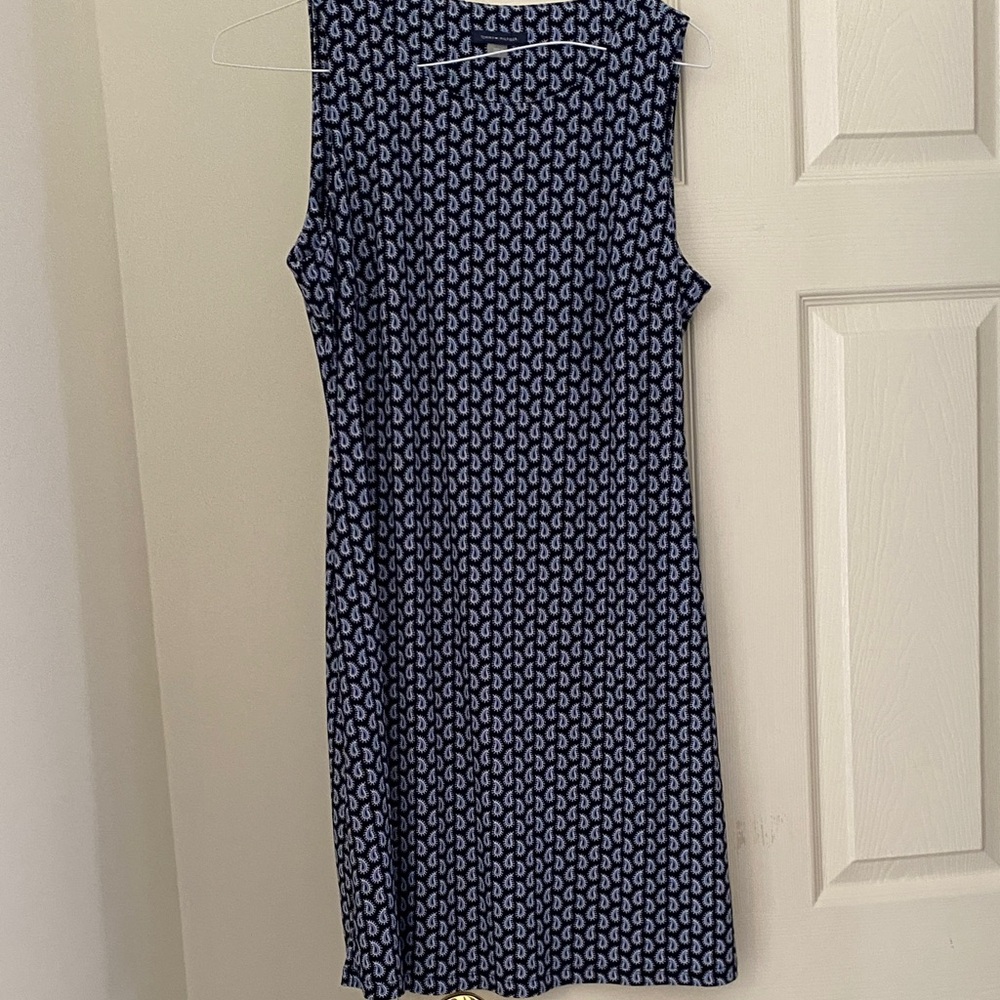 Tommy Hilfiger Navy and White Midi Dress